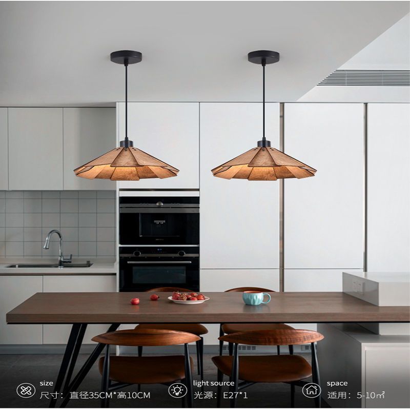 Vintage restaurant chandelier Japanese wood art wabi sandy wind famous hotel room chandelier Internet celebrities