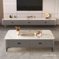 Modern minimalist coffee table living room home  tv stand floor-standing solid wood feel tea brewing integrated small apartment tv cabinet