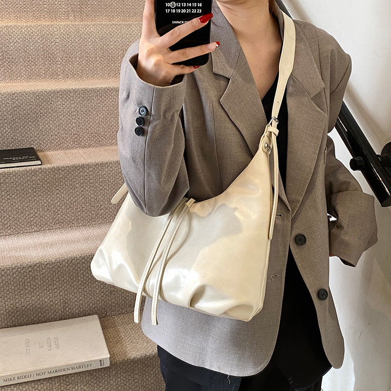 Foreign trade casual retro large-capacity bag women's 2025 new autumn and winter commuter shoulder messenger bag fashionable dumpling bag