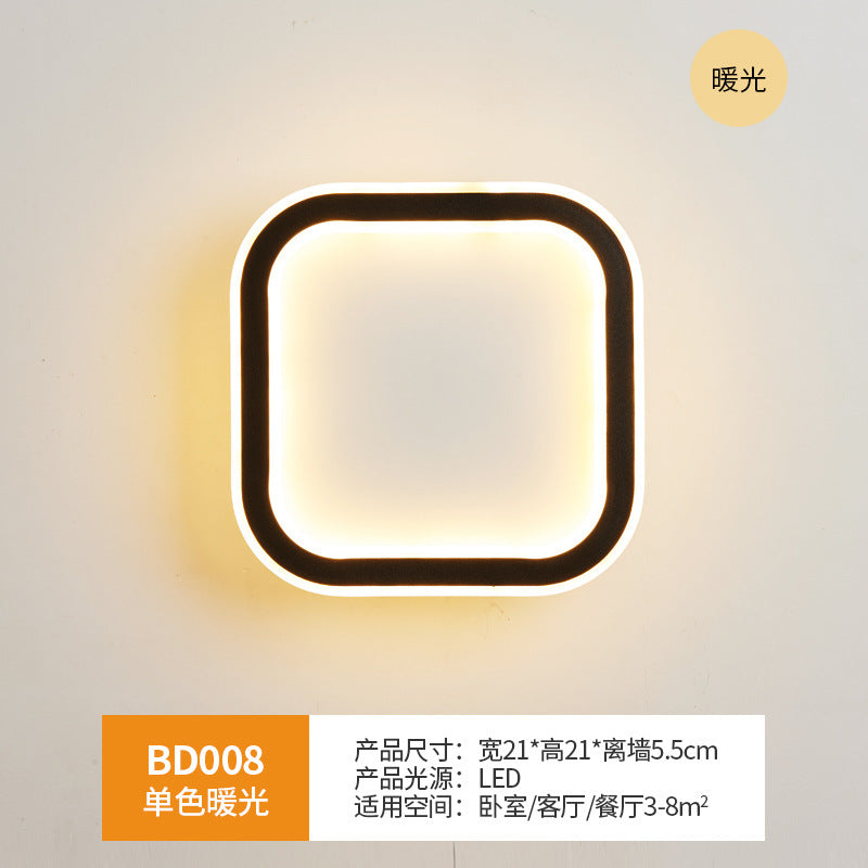 Wall lamp bedroom bedside wall lamp Nordic led living room modern simple background light creative corridor aisle lamp