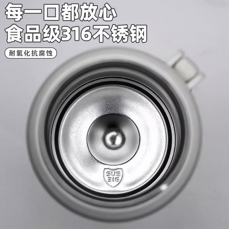 New arrival high-looking casual tea and water separator thermos cup food grade 316 stainless steel large capacity portable water cup