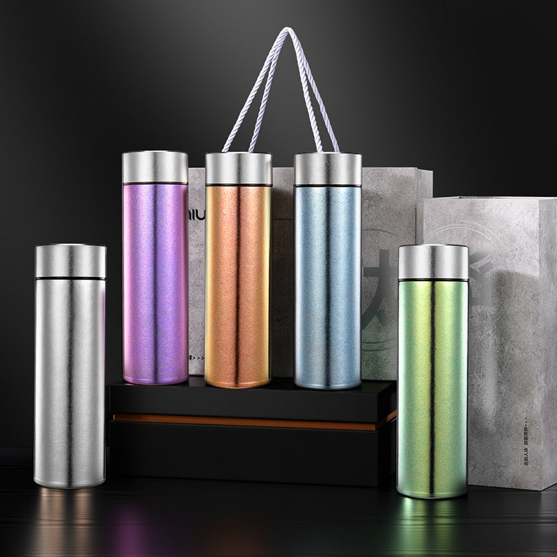 High-end pure titanium thermos cup, tea business double-layer titanium cup, straight cup, health water cup, tea and water separation for men and women