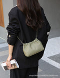 This year's trendy gold chain shoulder bag for women, 2024's new cloud-shaped pleated bag, genuine leather single-shoulder crossbody bag, fashionable