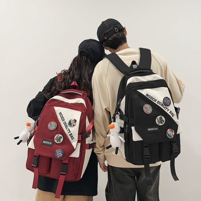 New large-capacity travel computer backpack, junior high school student schoolbag, light weight, strong and durable, waterproof backpack.