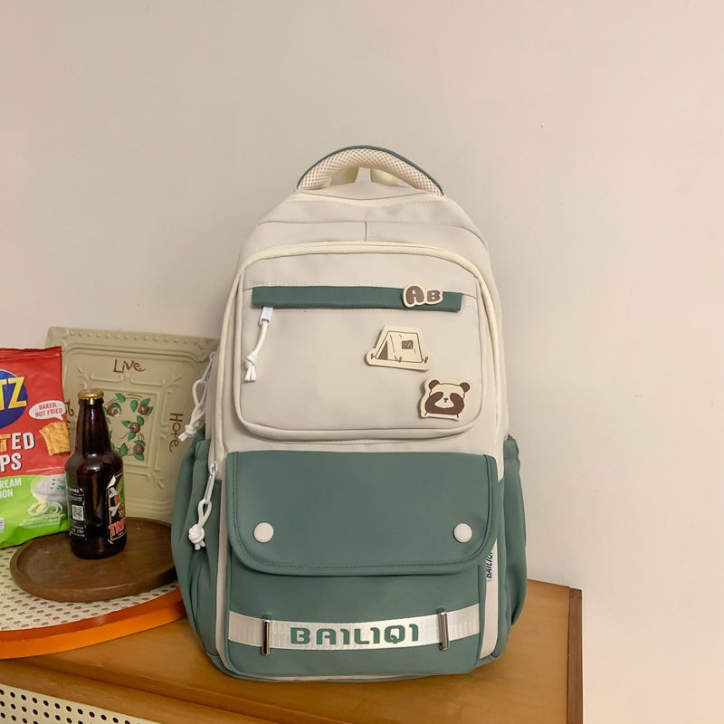 Backpack maillard color classy school bag junior high school student school bag casual travel couple student school bag