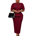 D638 cross-border e-commerce european and american style sexy slit bodycon short sleeve fashion ruffle african dress