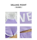 Summer kids' tank top set - vertical striped purple letter print sporty style - girls' solid color shorts two-piece outfit