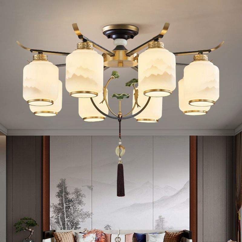 New chinoiserie chandelier living room lamp chinese style zen restaurant hotel booth room lamp for home downward chinoiserie lamps