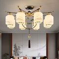 New chinoiserie chandelier living room lamp chinese style zen restaurant hotel booth room lamp for home downward chinoiserie lamps