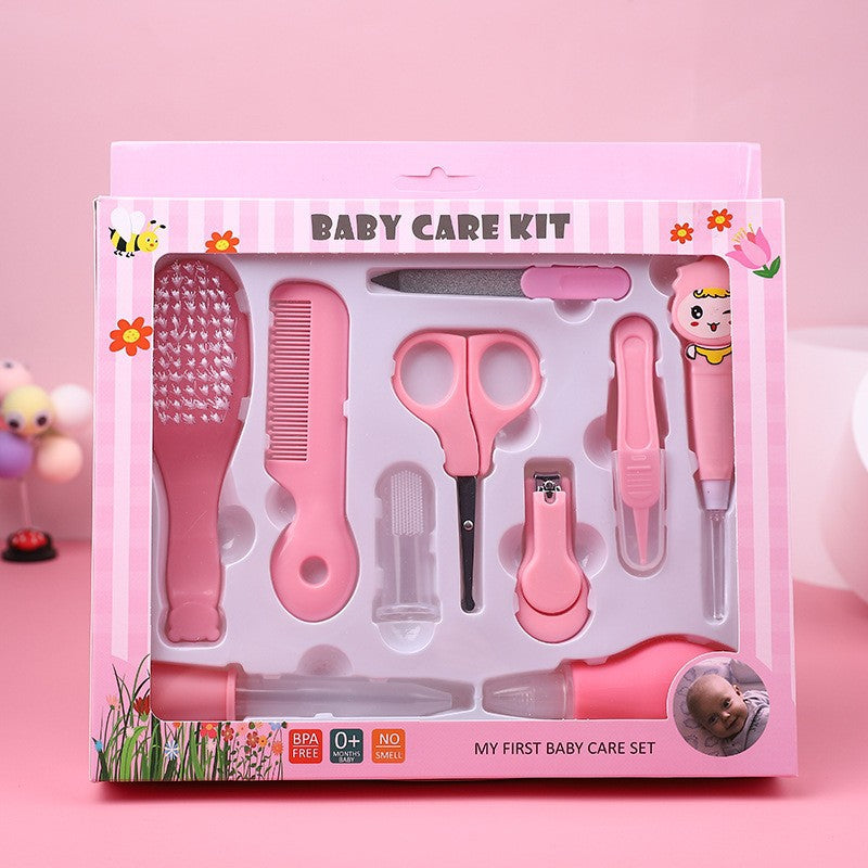 Baby Nail Scissors Baby Nail Clippers Care Newborn Safety Anti-Clip Meat Nail Clippers Ten-piece Gift Box Set