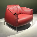 Archibald extra-thick leather casual sofa chair - hotel front desk armchair - modern minimalist style