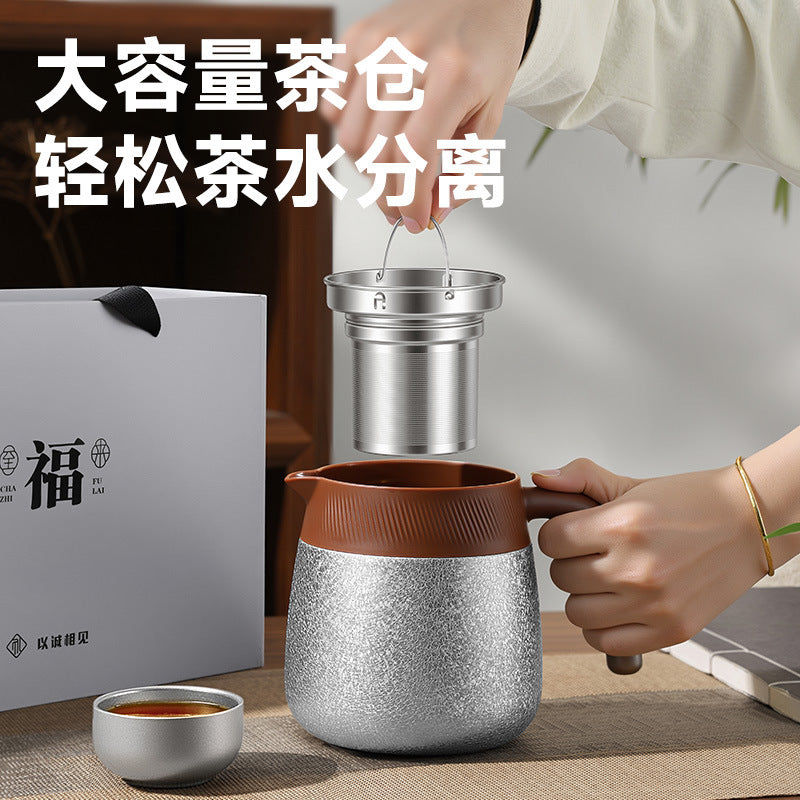 Titanium-coated inner pot tea pot gift box thermos kettle hot water kettle tea pot for home tea pot tea water separation cup tea set