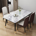 Nordic light luxury dining table and chair set, minimalist dining table for home, small apartment dining table, rectangular dining table for 4 or 6 people