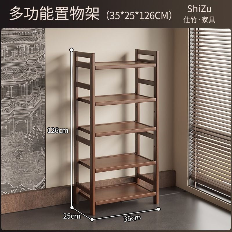 Solid wood chinoiserie tea set storage rack tea ornaments display rack tea cabinet small tea room storage cabinet