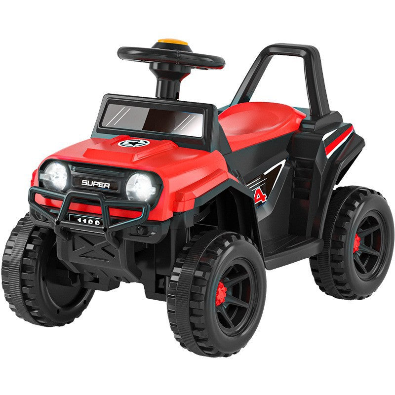 New children's seated electric motorcycle four-wheeler boys and girls battery car children's charging remote control toy car