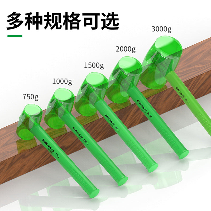 Transparent solid rubber hammer, high elasticity abrasion resistant ceramic tile knocking rubber installation hammer, bubble wrap anti-bending hammer