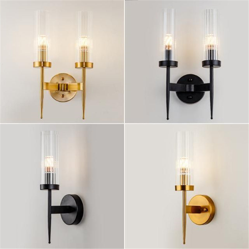 Nordic wall lamp postmodern casual creative crystal light luxury living room background wall lamp bedroom stairway aisle bedside lamp