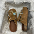 Birkenstock indoor half slippers outdoor wear 2025 new men's and women's slippers casual fashion flat sandals wholesale