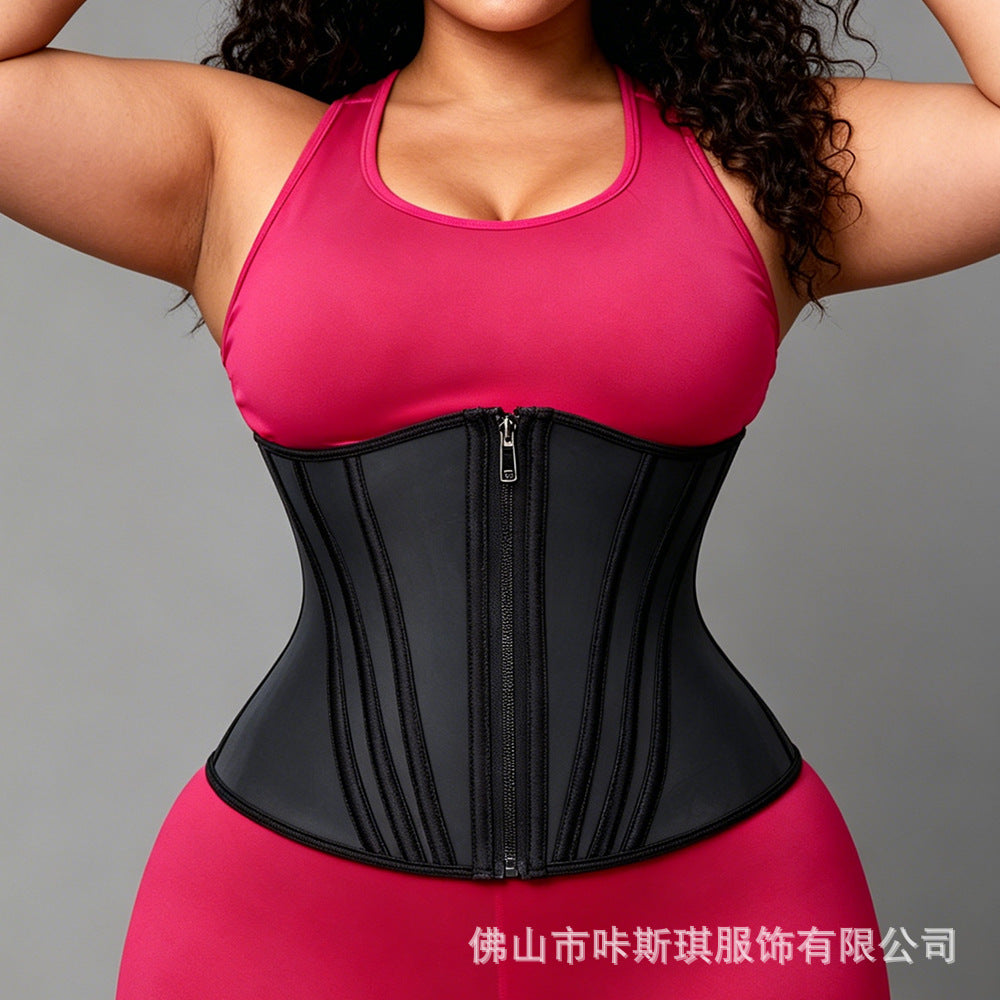 【200 pieces custom】european and american latex sweat-inducing fitness waist trainer - tummy control, slimming, and shaping sports corset belt