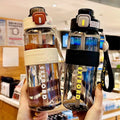 Large capacity water bottle for travel, sports, and fitness - dual drinking options, student straw cup, plastic outdoor water bottle - wholesale & customization available