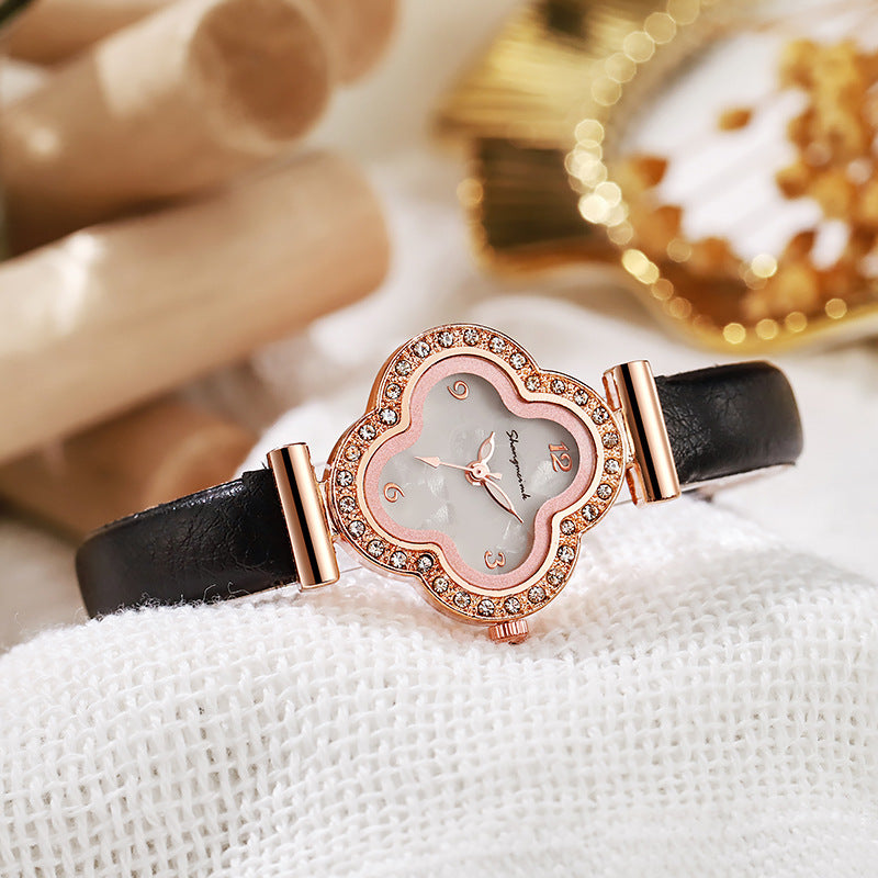 Shangmei lucky four-leaf clover popular watch niche accessible luxury women's watch liu's quartz ladies wholesale cross-border watch