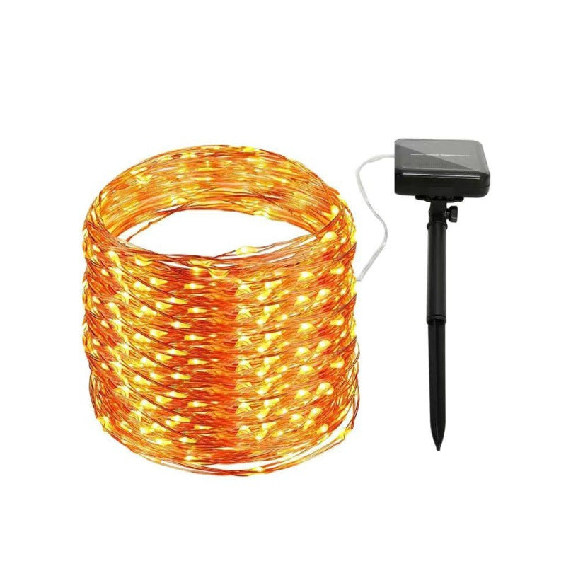 LED solar copper wire light flashing light courtyard outdoor waterproof hanging tree decorative light festival garden balcony atmosphere light