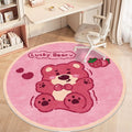 Cute kuromi round rug for living room, computer chair mat for study, foot pad for dressing table in cloakroom, bedside blanket for bedroom