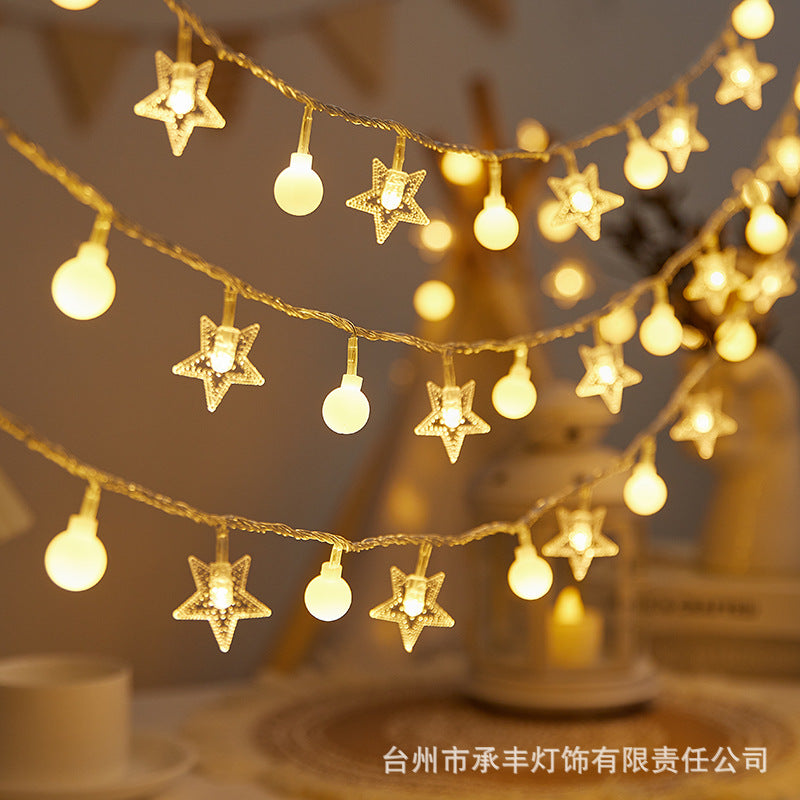 LED star light string small colorful lights outdoor camping lights tent canopy atmosphere decorative lights battery solar flashing lights