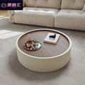 Italian round storage coffee table small apartment for home living room casual cream style retroaccessible luxury living room classy side table