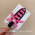 Ballet-style bow ribbon braided hair clip, seamless, versatile, sweet and edgy color palette, perfect for bangs, flyaways, and side hair styling