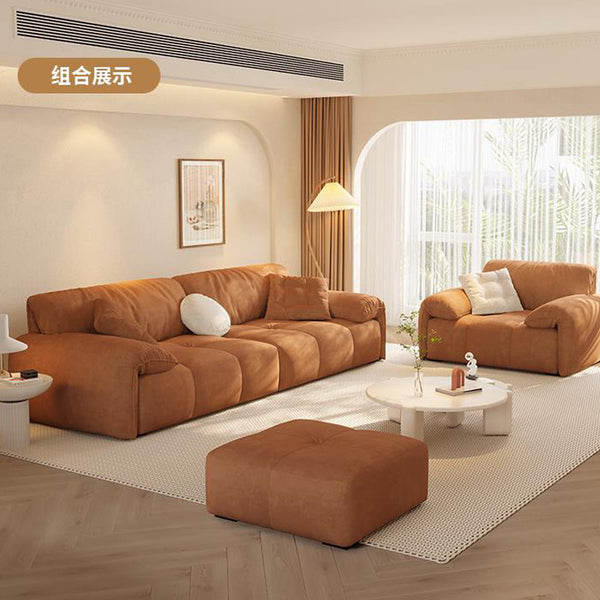 Italian minimalist small apartment living room fabric sofa modern simple straight row latex wabi-sabi designer furniture