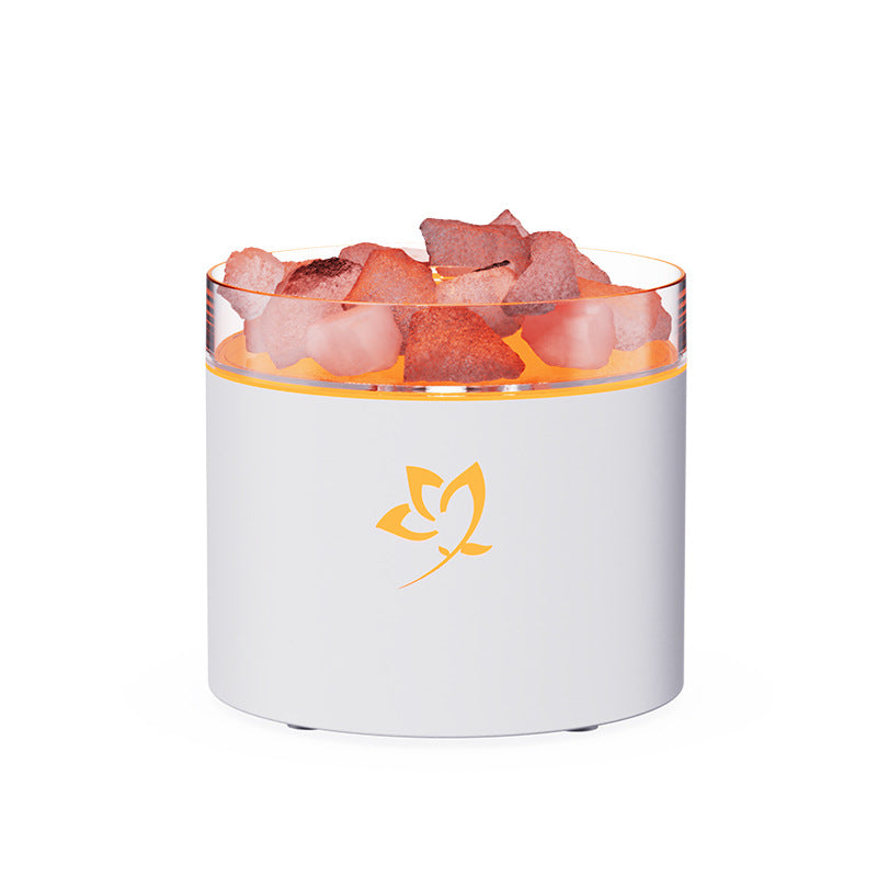 new salt stone flame aroma diffuser - home desktop usb colorful flame gradient ambient essential oil diffuser