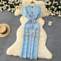 Elegant chanel-inspired summer dress for women - sweetheart style with peter pan collar, short sleeves, beaded single-breasted closure, slim fit, and lace crochet detailing