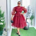 new plus size women's african  european and american fashion mesh dress princess dress gown tutu skirt