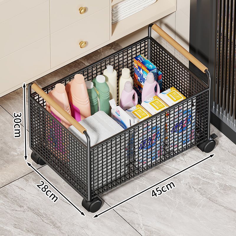 Bathroom cabinet under storage rack laundry detergent bathroom wheeled storage basket wash basin under washbasin movable storage rack