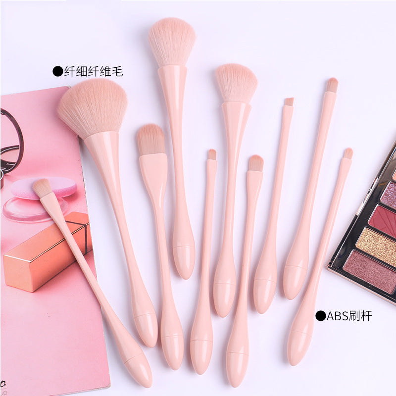 Sujilian complete set of small waist 10 beauty tools pink brush amazon popular makeup brush popular hot style