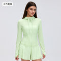Breathable mesh hooded yoga jacket - women's slim fit, barely-there feel, zip-up running & workout jacket d26056