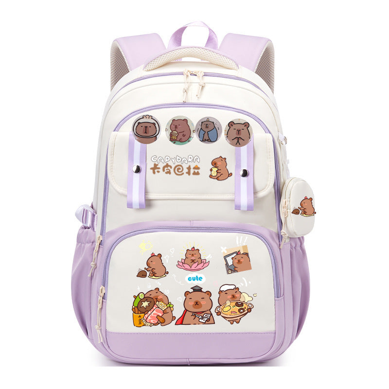 Kapibara schoolbag versatile large capacity lightweight 3-4-6 grade primary school students reduce the burden 2025 new backpack