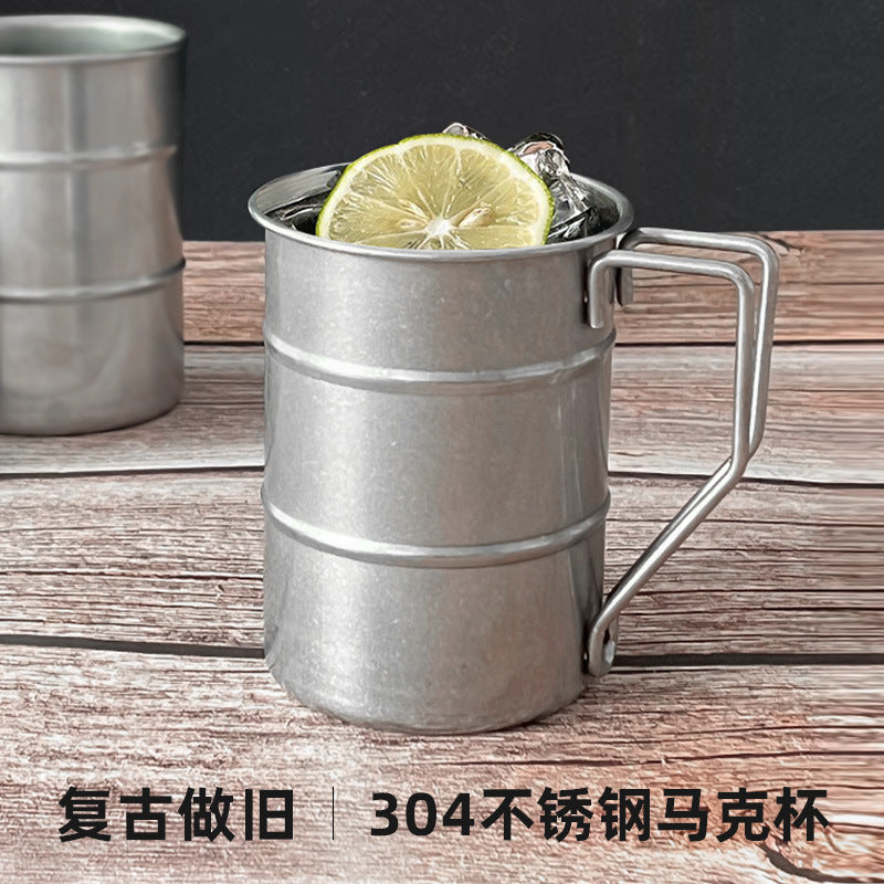 Frosted retro stainless steel mug - coffee cup, commercial creative outdoor camping picnic water cup, beer mug