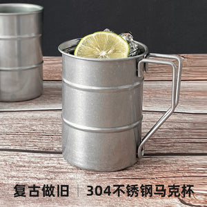 Frosted retro stainless steel mug - coffee cup, commercial creative outdoor camping picnic water cup, beer mug