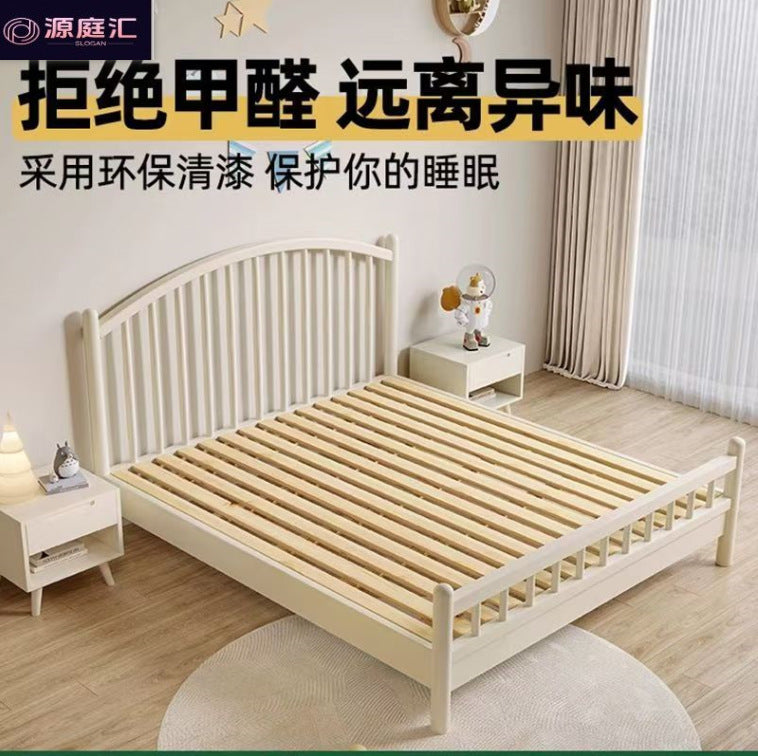 Nordic solid wood bed windsor bed 1.95m single double bed modern casual rental apartment b&b bed