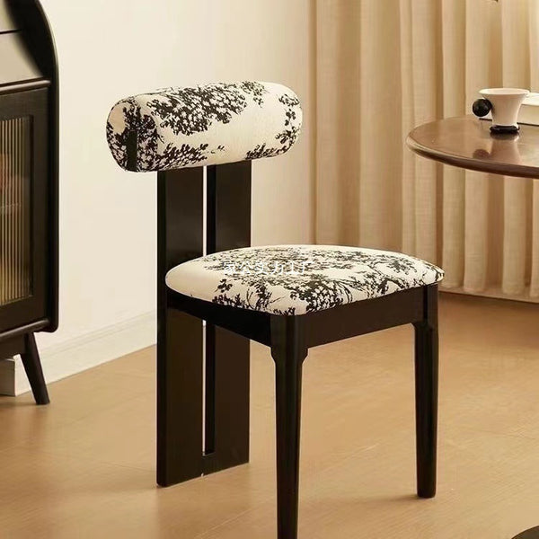 Nordic solid wood dining chair home Internet celebrity simple soft bag back chair designer chair cafe commercial