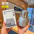 New titanium-coated gourd mug - stylish, pocket-sized insulated tumbler with carry strap for outdoor use - perfect for both men and women