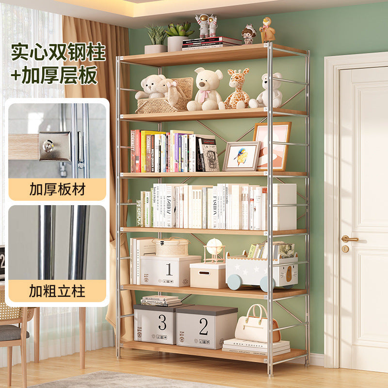 Wood style storage rack for homefloor-standing multi-layer storage rack sweeping robot washing machine under the air high stand