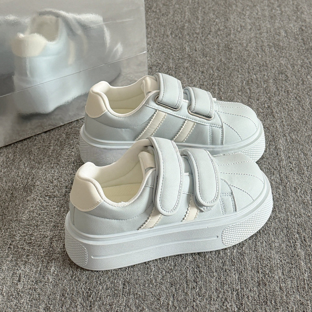 Petitesheightenedthick sole shoes women's 2026 new spring sneakers white shoes student velcro bread shoes