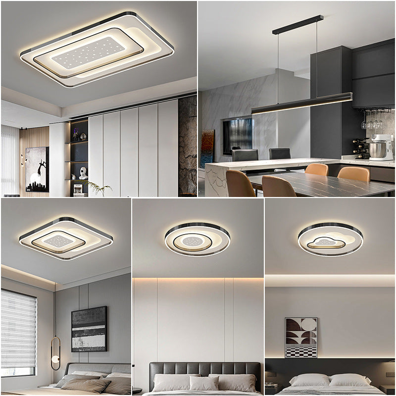 Living room light led ceiling light 2025 new Nordic atmosphere intelligent voice bedroom study restaurant lighting combination