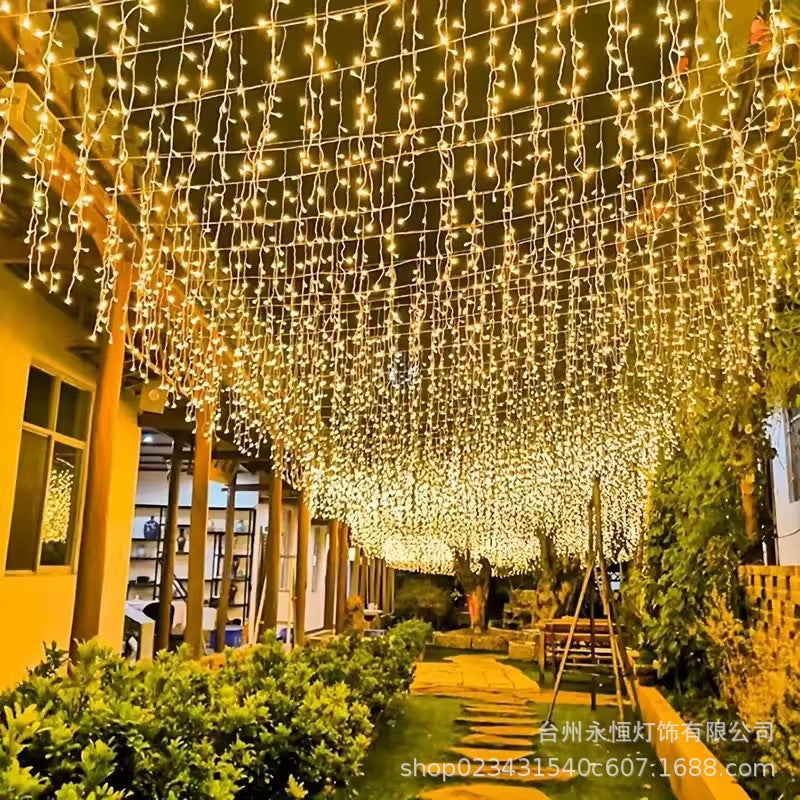 LED ice strip curtain light string 8 mode outdoor hotel gypsy street lighting decorative star lights