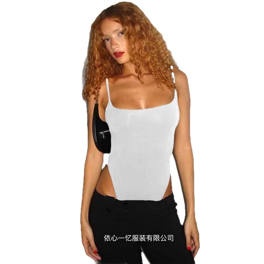 2025 european and american cross-border new fashion sexy solid color camisole dress - slim fit, low-cut, backless, hot girl style