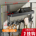 Double-layer storage rack behind the door, strong load-bearing, punch-free wall-mounted clothes hanger, door-mounted clothes and hat storage rack