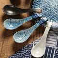 Creative kitchen ceramic tableware small spoon japanese retro cute high-value household spoon soup spoon rice spoon
